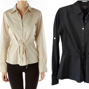 BROOKS BROTHERS Women’s Button Down Drawstring Tie Waist Shirt 8P